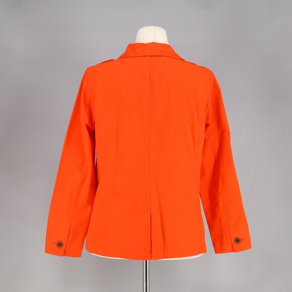 TALBOTS Montauk Cotton Twill Utilitarian Jacket Orange-Red Size LP - Picture 5 of 7